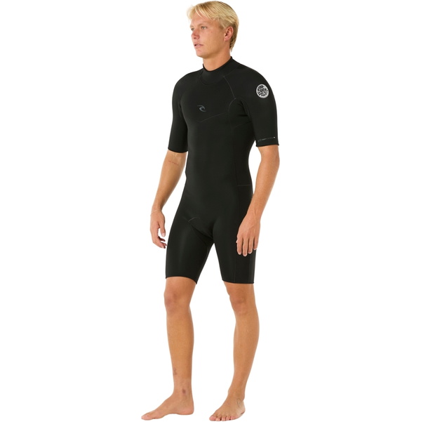 2026 Rip Curl Da Uomo Dawn Patrol 2mm Back Zip Shorty Muta 11TMSP - Black